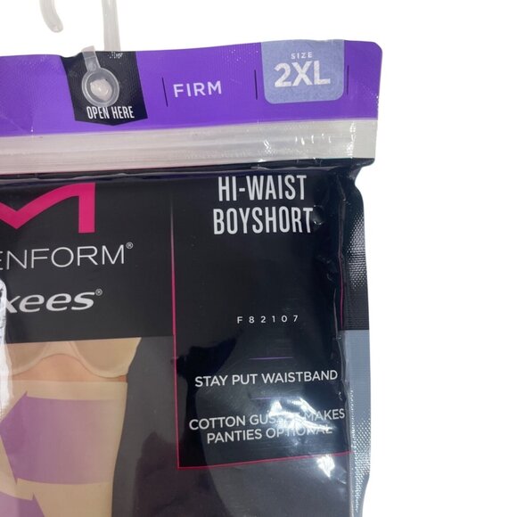 Maidenform Flexees Hi Waist Boyshort Shapewear 2XL New Firm Control Black - Picture 4 of 6